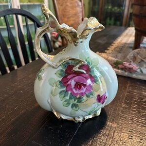 Antique  Hand painted  porcelain vase / pitcher